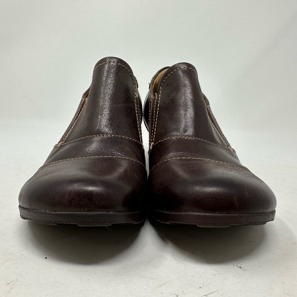 Söfft Shoes Womens 7.5M Brown Leather Upper Lining Slip On Block Heels Round Toe - Picture 3 of 16
